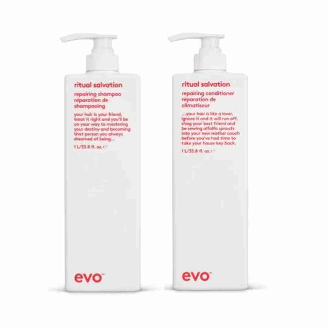 Evo Ritual Salvation Shampoo Conditioner2| Charm and Champagne 